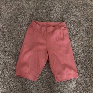 Pink Textured Biker Shorts